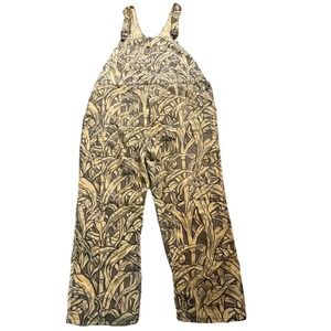 Vintage Cornfield Camouflage Mens 3XL Corn Stalk Camo Bib Overalls Made in USA